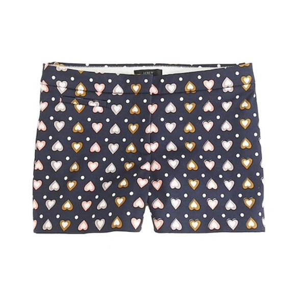 J. Crew Heart Dot Chino Shorts Navy Sz 4 - Picture 1 of 6